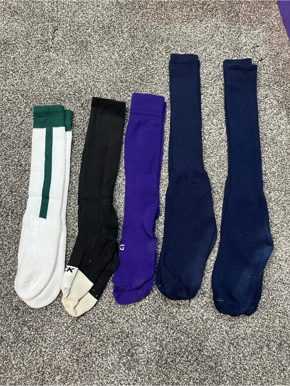 Kids Athletic Knee-High Socks - White, Black, Purple, Navy
